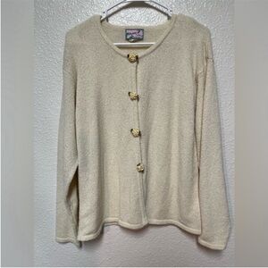 Vintage April Cornell Cottagecore Rose Cardigan Sweater Women’s Small